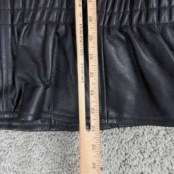 Jim Leather Jacket Womens Large Black Western Bone Bead Biker Motorcycle Zip - Picture 9 of 11